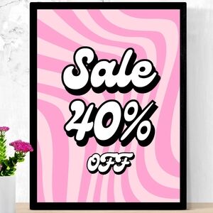 Pink and Black Art Print